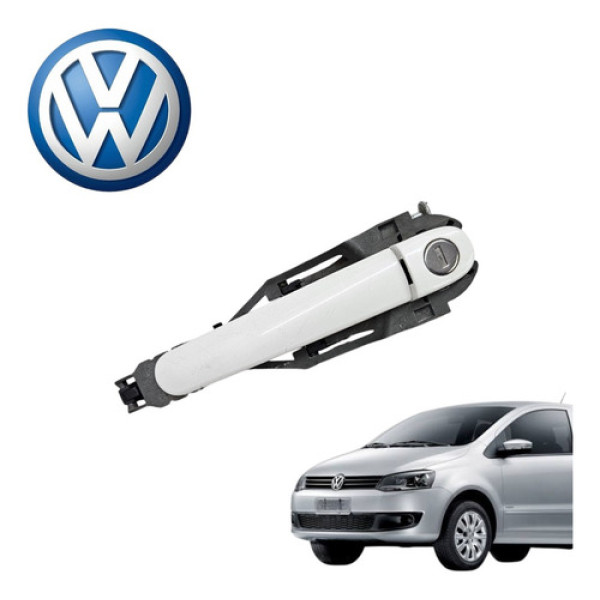 Maçaneta Externa Dianteira Esquerda Vw Fox 2 Portas Vht 2011 Branco Dianteira