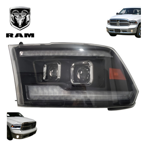 Farol 2 Globo Lado Esquerdo Dodge Ram 2500 2015 Esquerdo/motorista