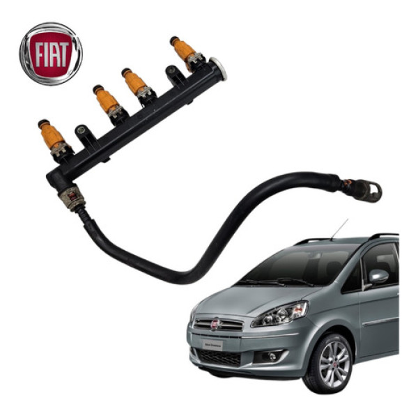 Flauta Com Bicos Injetores Fiat Idea 1.4 2012 A 2016 Orig