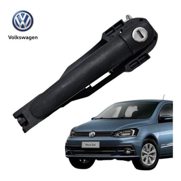Maçaneta Externa Dianteira Esquerda Vw Gol 2017 A 2021 Orig Preto Dianteira/traseira