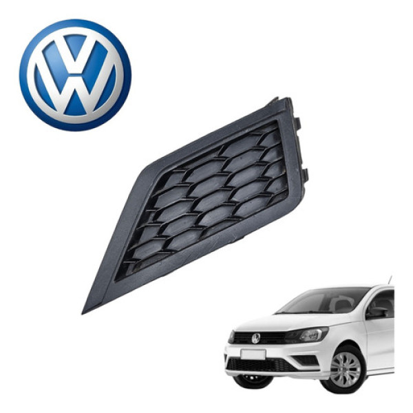 Moldura Grade Farol Milha Direito Vw Gol G8 Mpi 2017 A 2022 Preto Direito