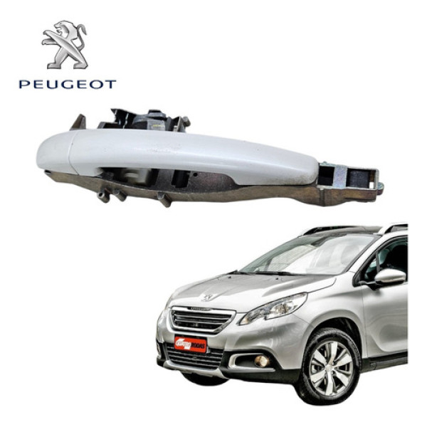 Macaneta Externa Dianteira Direita Peugeot 2008 2015 A 2020 Branco