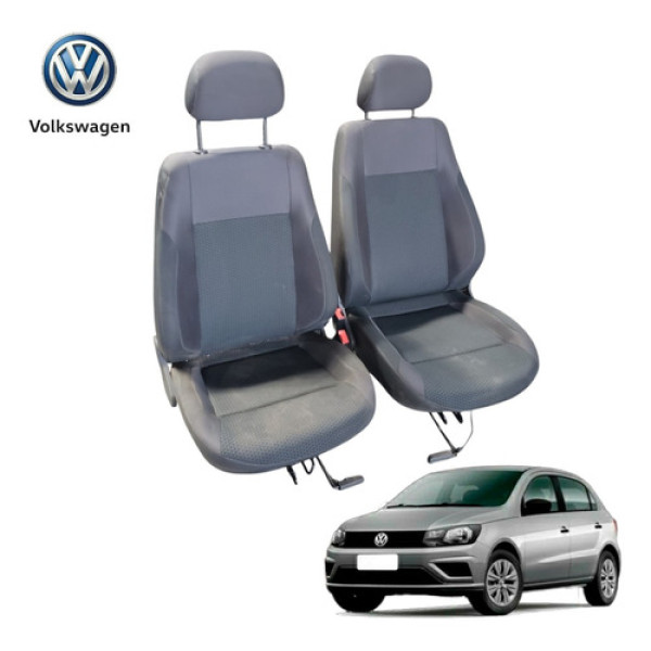 Par Bancos Dianteiros Volkswagen Gol Voyage G7 G8 2017 2023 Preto