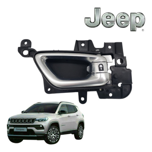 Maçaneta Interna Traseira Direita Jeep Compass Limited 2022 Cromado Traseira