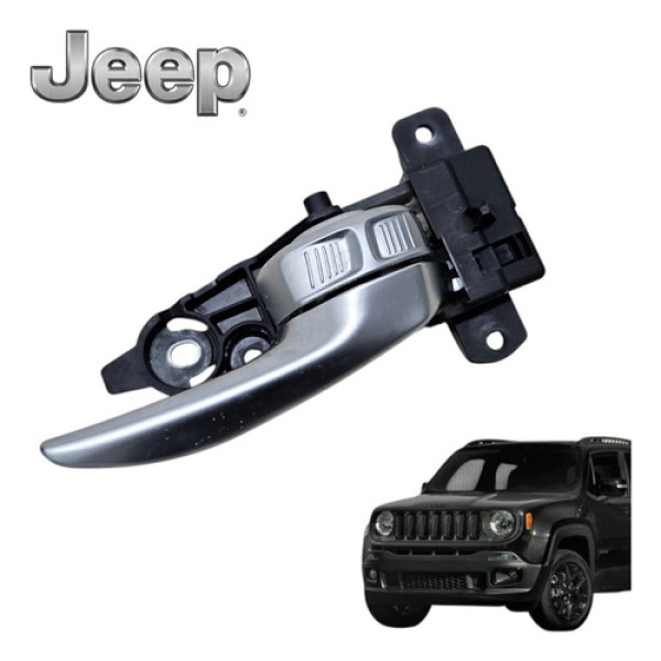 Maçaneta Interna Dianteira Esquerda Jeep Renegade Flex 2020 Cinza Dianteira