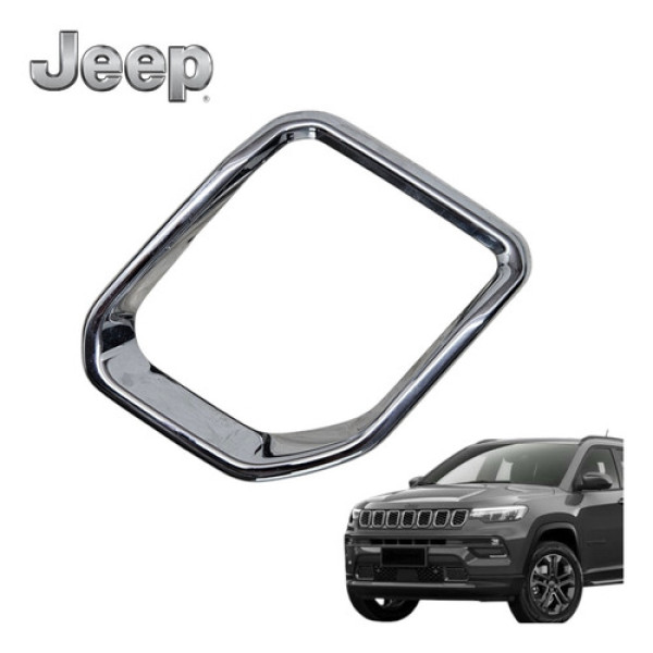 Moldura Grade Esquerda Jeep Compass T270 Longitude 2022 Orig Cromado Cromado
