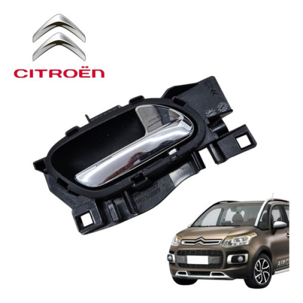 Maçaneta Interna Traseira Direita Citroën Aircross Glx 2011 Prata Traseira