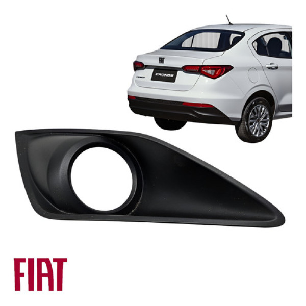 Moldura Farol Milha Esquerdo Fiat Cronos 2020 A 2023 Orig - Preto - Esquerdo