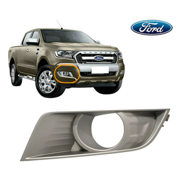 Moldura Do Farol Esquerdo De Milha Da Ford Ranger Xlt Prata