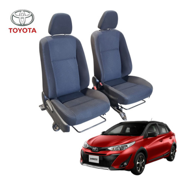 Par Bancos Dianteiro Toyota Yaris 2019 A 2021 Original Usado Preto