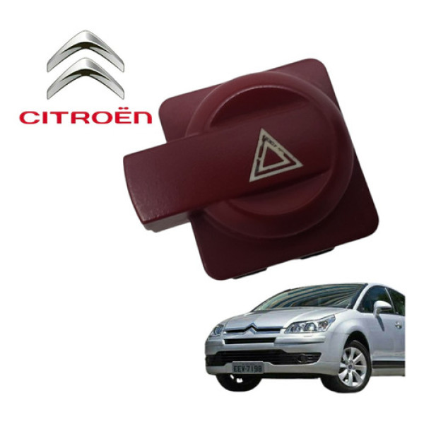 Botão Pisca Alerta Citroën C4 1.6 Glx 2010 A 2014 Hatch Orig Vermelho