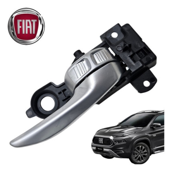 Maçaneta Interna Fiat Toro Ranch 2021 A 2025 Original Prata Traseira