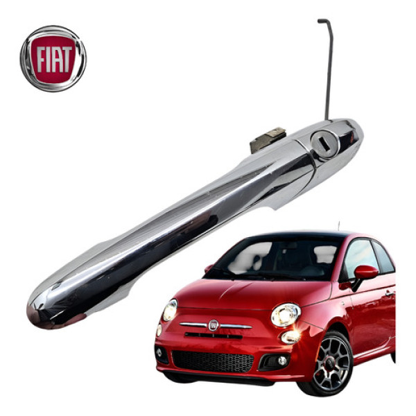 Maçaneta Externa Esquerda Cromada Fiat 500 2012 A 2015 Orig Cromado
