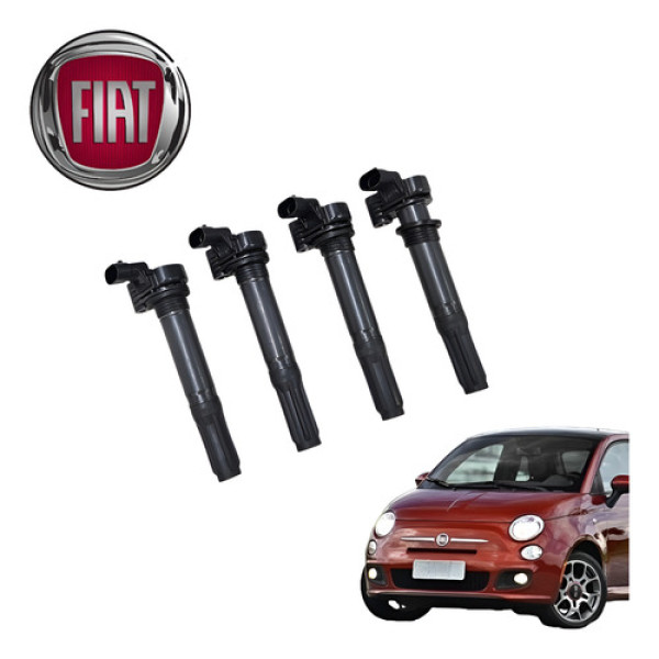 Jogo Bobina Ignição Fiat 500 1.4 Sport Air 2012 A 2015 Orig