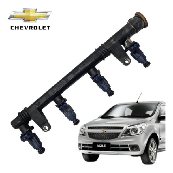 Flauta Com Bicos Injetores Chevrolet Agile Montana 1.4 2012