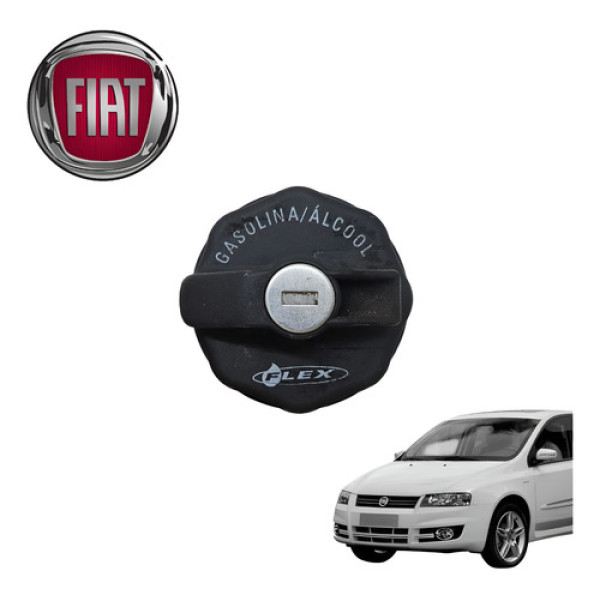 Tampa Tanque Combustível Fiat Stilo 1.8 Connect 2005 A 2007 Preto 2005