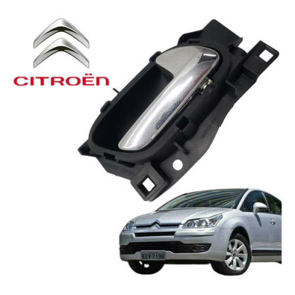 Maçaneta Interna Direita Citroën C4 1.6 Pallas 2008 2009 Preto Traseira