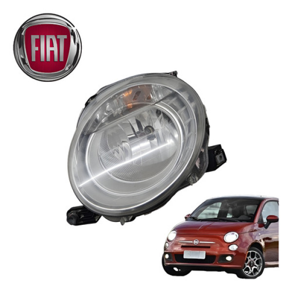 Farol Esquerdo Fiat 500 1.4 Sport Air 2012 A 2015 Original Esquerdo/motorista