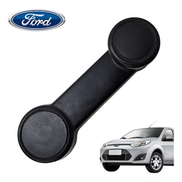 Manivela Vidro Traseiro Ford Fiesta 1.0 Hatch 2008 A 2012 Preto
