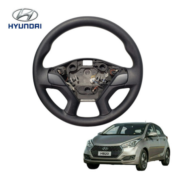 Volante Direção Hyundai Hb20 Hb20s Confort 2013 A 2015  Preto