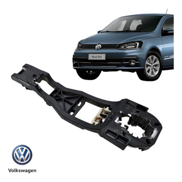 Suporte Maçaneta Porta Dianteira Direita Vw Gol 2017 A 2021 Preto Dianteira/traseira