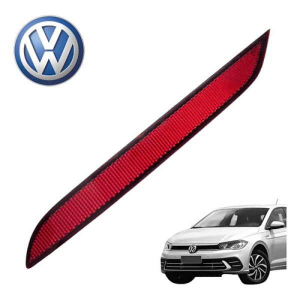 Refletor Olho Gato Esquerdo Vw Polo 1.0 Track 2022 A 2025 Vermelho