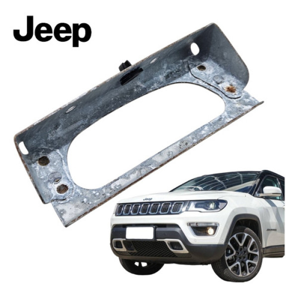 Suporte Puxador Tampa Traseira Jeep Compass 2016 A 2021 Orig Prata Traseira