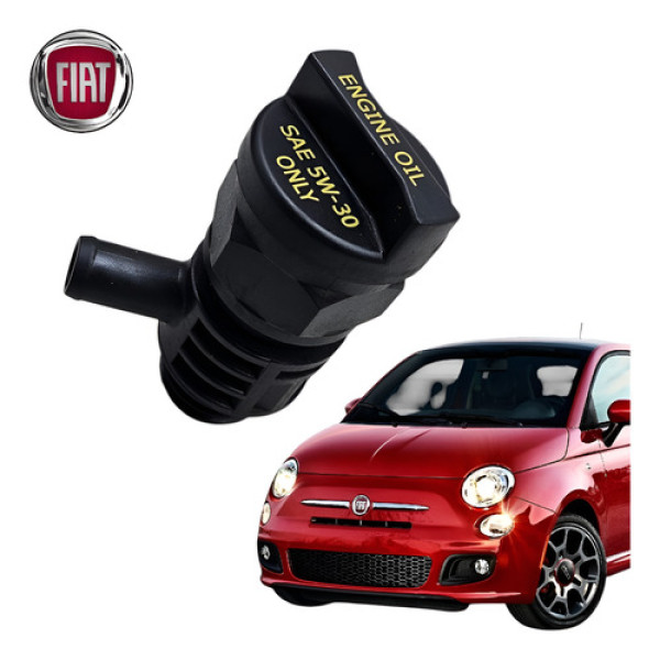 Tampa Com Gargalo Oleo Fiat 500 1.4 2012 A 2015 Original Preto