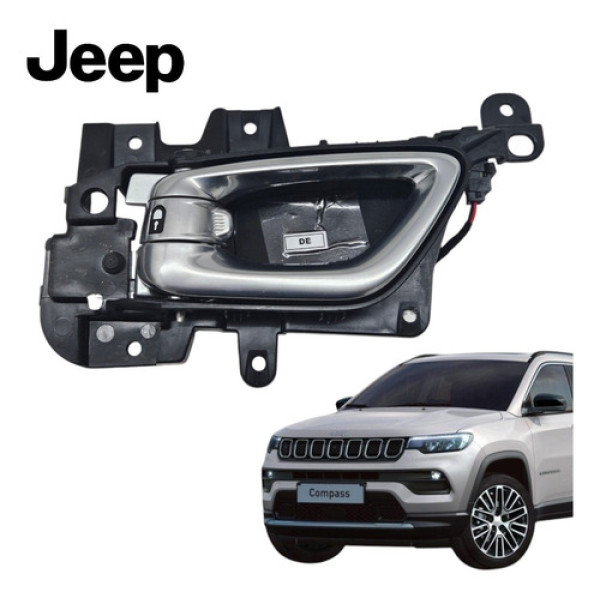 Maçaneta Interna Dianteira Esquerda Jeep Compass 2019 A 2023 Cromada