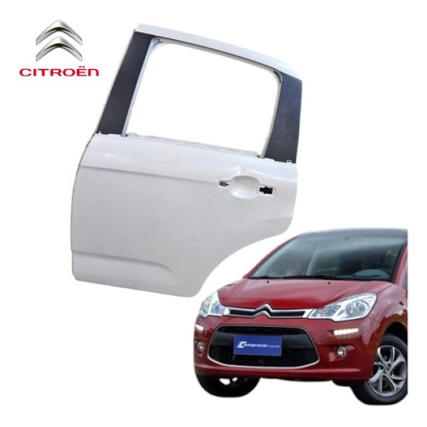 Porta Traseira Esquerda Citroen C3 2013 A 2015 Original Traseira Esquerda Branco