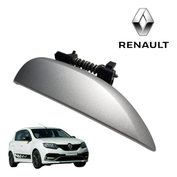 Maçaneta Externa Traseiro Direito Sandero Logan 2014 A 2020 Prata Dianteira/traseira