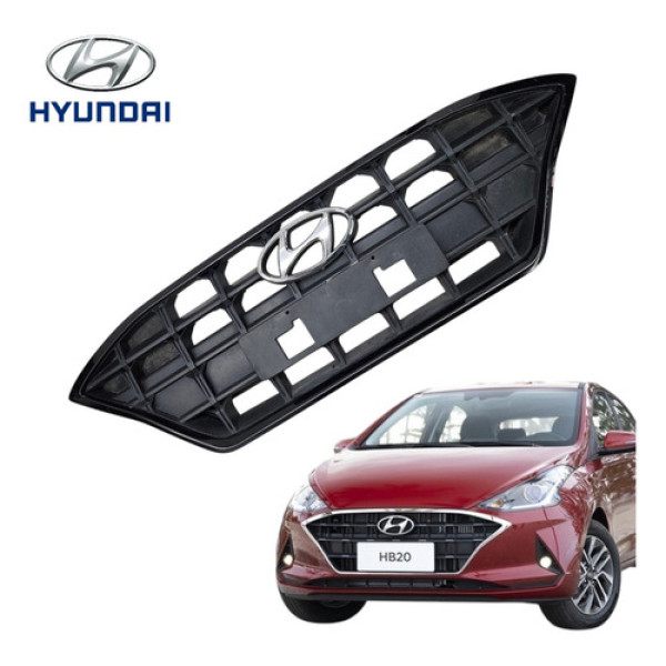 Grade Friso Parachoque Dianteiro Hyundai Hb20 2020 A 2023 Preto Ambos Lados