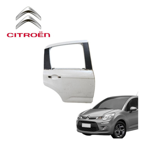 Porta Traseira Direita Citroën C3 Exclusive 2012 A 2016 Orig Traseira Direita Branco