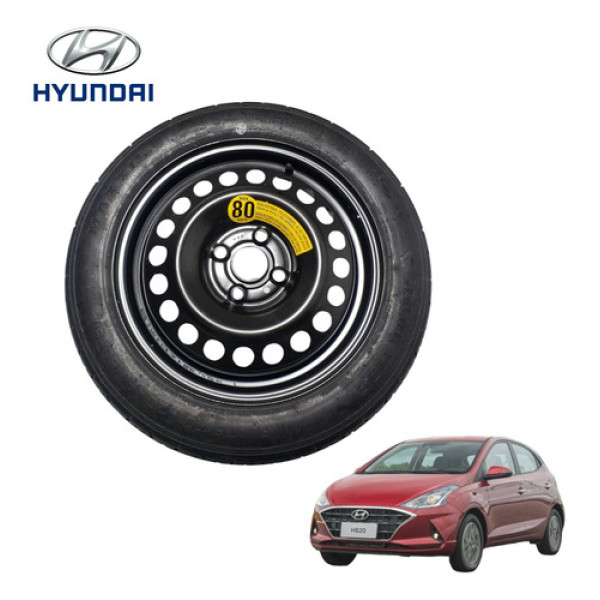 Estepe Fino Aro 15 Hyundai Hb20 1.0 3cc 2020 2021 T125/80d15 Preto