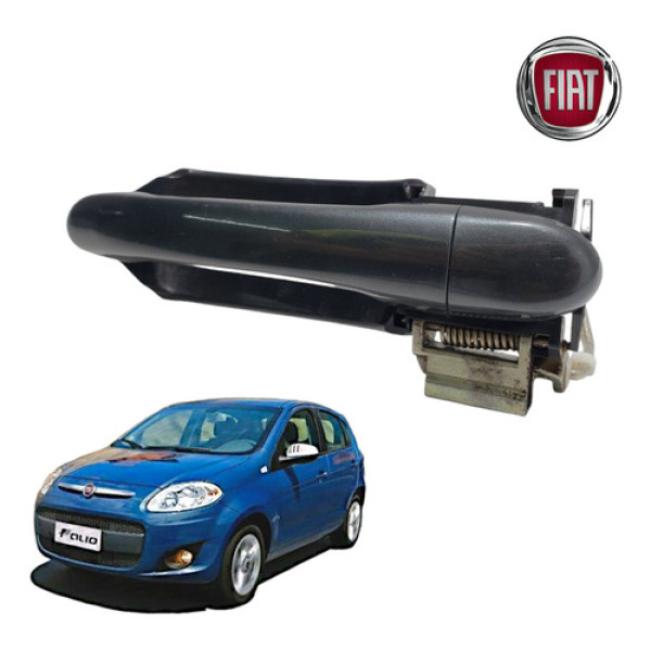 Maçaneta Externa Traseira Esquerda Fiat Palio 2012 A 2016 Cinza Metálico Traseira