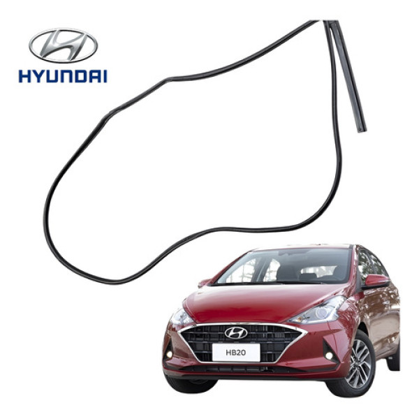 Borracha Guarnição Porta Traseira Direita Hb20s 2020 A 2022 Preto