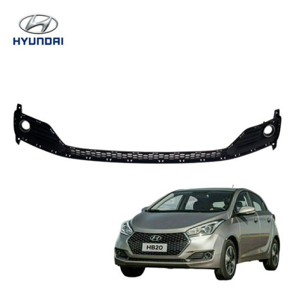 Grade Inferior Parachoque Dianteiro Hyundai Hb20 2013 A 2019 Preto Plástico