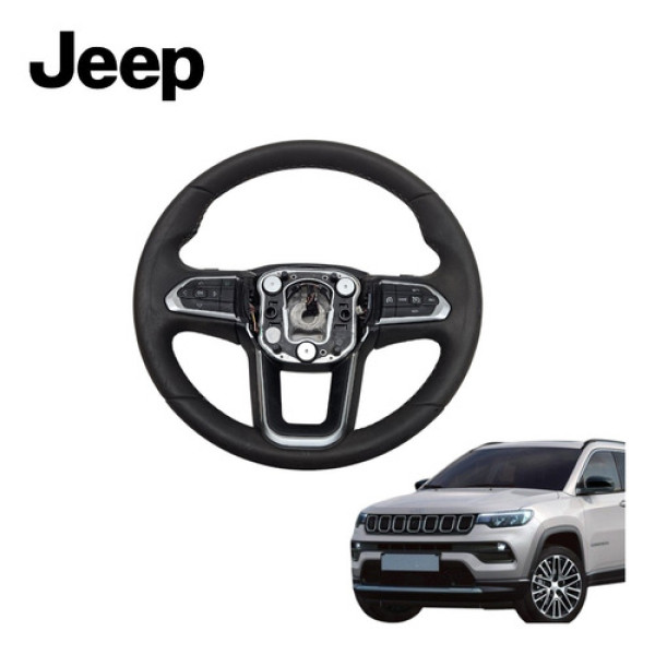 Volante Direção Com Detalhe Jeep Compass 2020 A 2022 Origina Preto