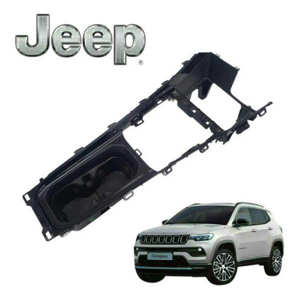 Porta Copos Console Central Jeep Compass 2022 Original  Preto