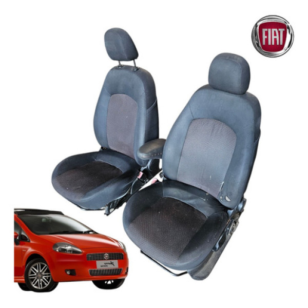 Par Bancos Fiat Punto Sporting 2008 A 2012 C/ Detalhe  Preto
