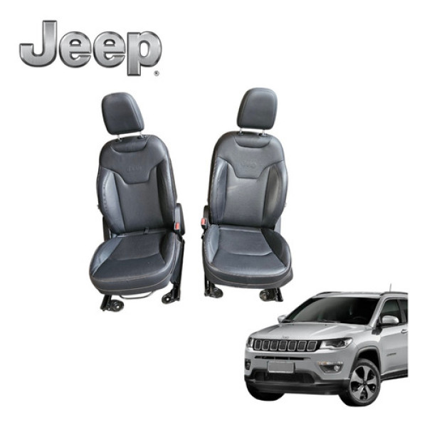 Par Bancos Dianteiros Jeep Compass Limited 2016 A 2021 Origi Preto