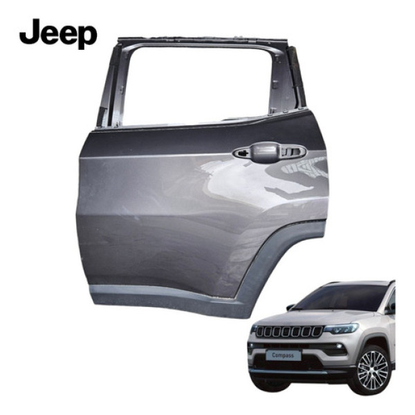 Porta Traseira Esquerda Jeep Compass 2018 A 2023 Original  Traseira Esquerda Cinza Metalico