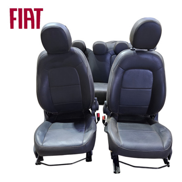 Jogo Bancos Couro Fiat Cronos Drive 2020 A 2023 Original Preto