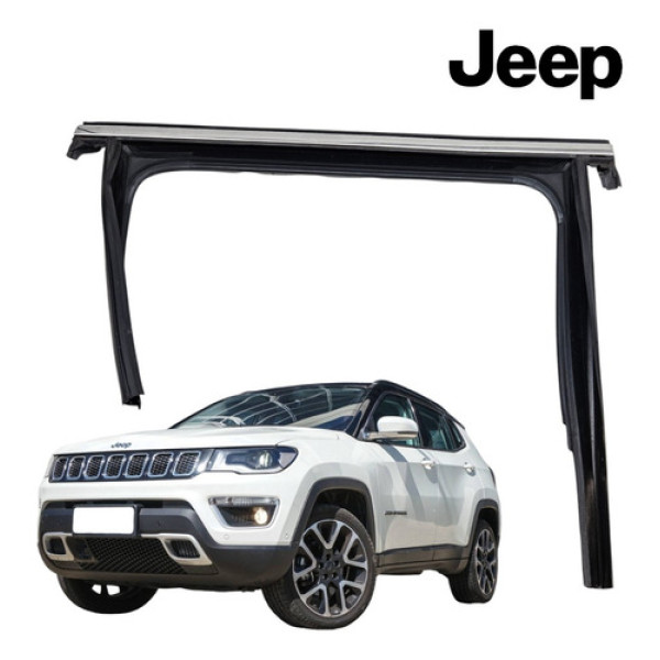 Borracha Friso Canaleta Traseira Direita Compass 2016 A 2021 Cromado