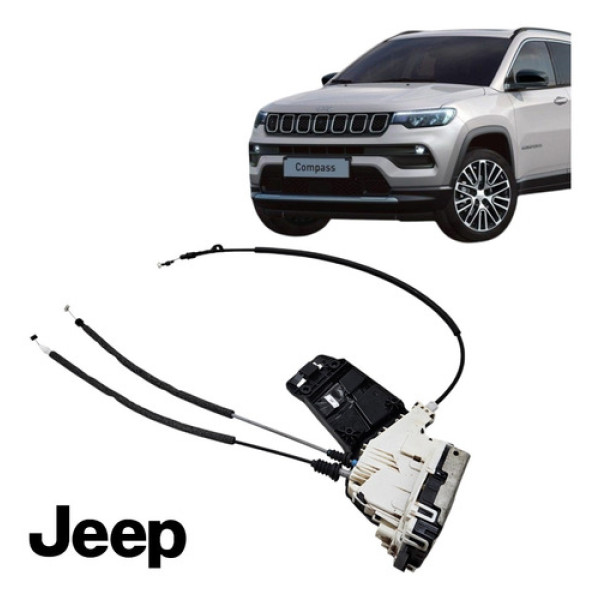 Fechadura Porta Dianteira Direita Jeep Compass 2018 A 2023 - Preto - Dianteira