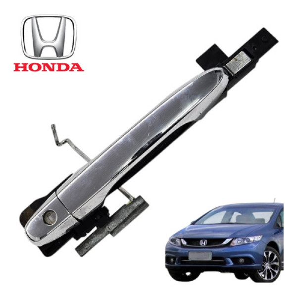 Maçaneta Externa Dianteira Esquerda Honda Civic G9 Exr 2015 Cromado Dianteira