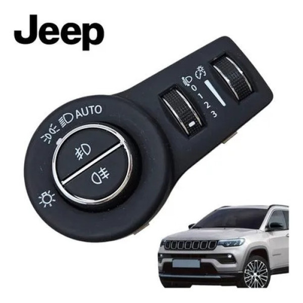 Comando Chave De Luz Farol Milha Jeep Compass Longitude 2022 Cinza