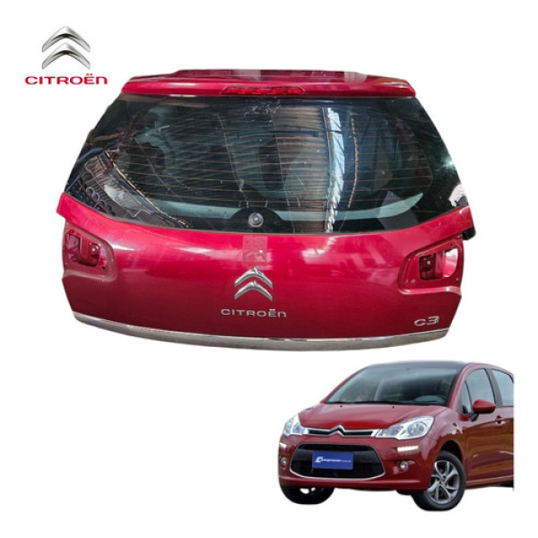 Tampa Traseira Porta Malas Citroen C3 2013 A 2016 Original Vermelha