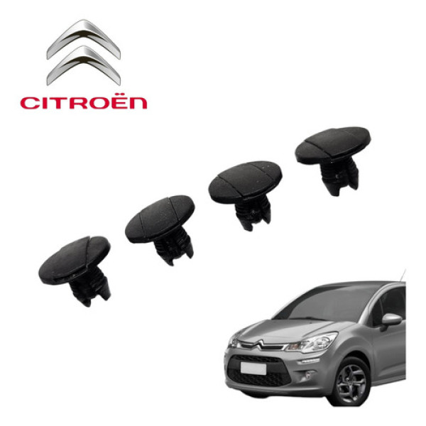 Jogo Trava Fixação Forro Capô Citroën C3 2012 A 2016 Origin