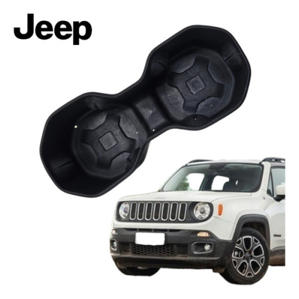 Borracha Porta Copos Console Jeep Renegade 2016 A 2020 Orig Preto